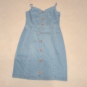 Jean dress, light blue, snug fitting